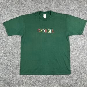 Georgia T-Shirt Men's X Large Green Cotton Graphic Short Sleeve